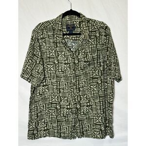 Woolrich Vintage Men's Tribal Aloha Hawaiian Button Down Short Sleeve Top SZ XL